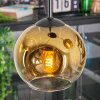 Ripoll hanging light, globe light, Cluster pendant lamp gold, clear, 3-light sources