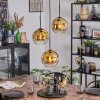 Ripoll hanging light, globe light, Cluster pendant lamp gold, clear, 3-light sources