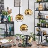Ripoll hanging light, globe light, Cluster pendant lamp gold, clear, 3-light sources
