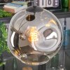 Ripoll hanging light, globe light, Cluster pendant lamp clear, Smoke-coloured, 3-light sources
