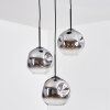 Ripoll hanging light, globe light, Cluster pendant lamp clear, Smoke-coloured, 3-light sources