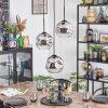 Ripoll hanging light, globe light, Cluster pendant lamp clear, Smoke-coloured, 3-light sources