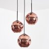 Ripoll hanging light, globe light, Cluster pendant lamp coppery, 3-light sources
