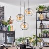 Koyoto hanging light, globe light, Cluster pendant lamp Amber, clear, 3-light sources