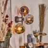 Ripoll globe light, wall light chrome, gold, coppery, Smoke-coloured, 3-light sources