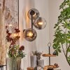 Gastor globe light, wall light clear, Smoke-coloured, 3-light sources