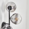 Gastor globe light, wall light clear, Smoke-coloured, 3-light sources