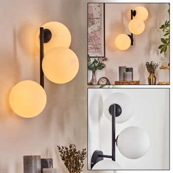Gastor globe light, wall light white, 3-light sources