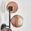 Ripoll globe light, wall light clear, coppery, 3-light sources