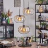 Apedo hanging light, pendant light, Cluster pendant lamp Amber, clear, 3-light sources