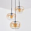 Apedo hanging light, pendant light, Cluster pendant lamp Amber, clear, 3-light sources