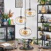 Apedo hanging light, pendant light, Cluster pendant lamp Amber, clear, 3-light sources