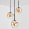 Ripoll hanging light, globe light, Cluster pendant lamp Amber, clear, 3-light sources