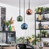 Ripoll hanging light, globe light, Cluster pendant lamp blue, green, coppery, 3-light sources