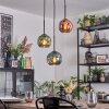 Ripoll hanging light, globe light, Cluster pendant lamp blue, green, coppery, 3-light sources