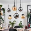 Gastor hanging light, globe light, pendant light Amber, Smoke-coloured, 6-light sources