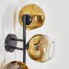 Ripoll globe light, wall light gold, clear, 3-light sources