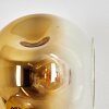 Ripoll globe light, wall light gold, clear, 3-light sources