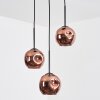 Ripoll hanging light, globe light, Cluster pendant lamp coppery, 3-light sources