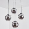 Ripoll hanging light, globe light, Cluster pendant lamp Smoke-coloured, 4-light sources