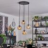 Ripoll hanging light, globe light, Cluster pendant lamp Amber, 4-light sources