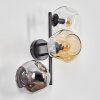 Ripoll globe light, wall light Amber, clear, Smoke-coloured, 3-light sources