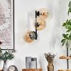 Gastor globe light, wall light Amber, clear, 3-light sources