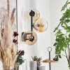 Gastor globe light, wall light Amber, clear, 3-light sources