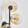 Gastor globe light, wall light Amber, clear, 3-light sources