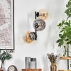 Gastor globe light, wall light Amber, clear, Smoke-coloured, 3-light sources