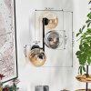 Gastor globe light, wall light Amber, clear, Smoke-coloured, 3-light sources