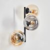 Gastor globe light, wall light Amber, clear, Smoke-coloured, 3-light sources
