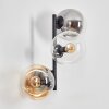 Gastor globe light, wall light Amber, clear, Smoke-coloured, 3-light sources