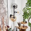 Gastor globe light, wall light Amber, clear, Smoke-coloured, 3-light sources