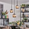 Ripoll hanging light, globe light, Cluster pendant lamp Smoke-coloured, 3-light sources
