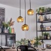Ripoll hanging light, globe light, Cluster pendant lamp gold, clear, 3-light sources
