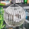 Ripoll hanging light, globe light, Cluster pendant lamp chrome, clear, Smoke-coloured, 3-light sources