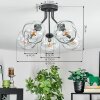 Ripoll ceiling light, globe light clear, 5-light sources