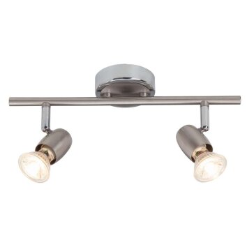 Brilliant Wesley spotlight beam LED chrome, 2-light sources