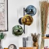 Ripoll globe light, wall light blue, gold, green, 3-light sources