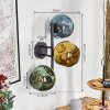 Ripoll globe light, wall light blue, gold, green, 3-light sources