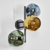 Ripoll globe light, wall light blue, gold, green, 3-light sources