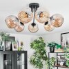 Ripoll ceiling light, globe light Amber, 7-light sources