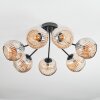 Ripoll ceiling light, globe light Amber, 7-light sources