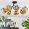 Ripoll ceiling light, globe light gold, clear, 7-light sources