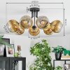 Ripoll ceiling light, globe light gold, clear, 7-light sources