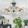 Ripoll ceiling light, globe light Amber, clear, 7-light sources