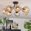 Ripoll ceiling light, globe light Amber, clear, 7-light sources