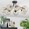 Ripoll ceiling light, globe light Amber, clear, 7-light sources