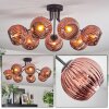 Ripoll ceiling light, globe light coppery, 7-light sources